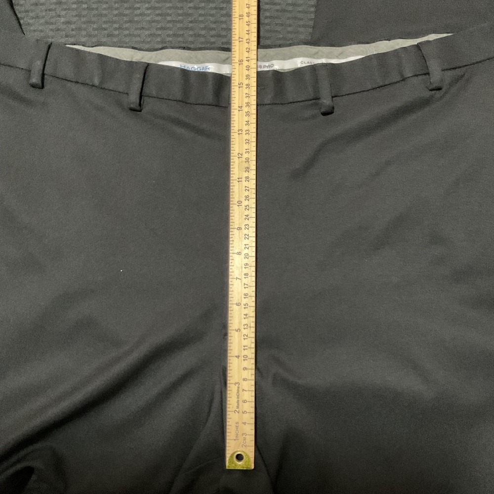 Lot of 2 Haggar Cool 18 Pro Dress Pants Mens 48x30 Black Classic Fit Flat Front - Picture 7 of 9